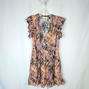 Ulla Johnson Ruffled Orange Midi Dress Size 0
